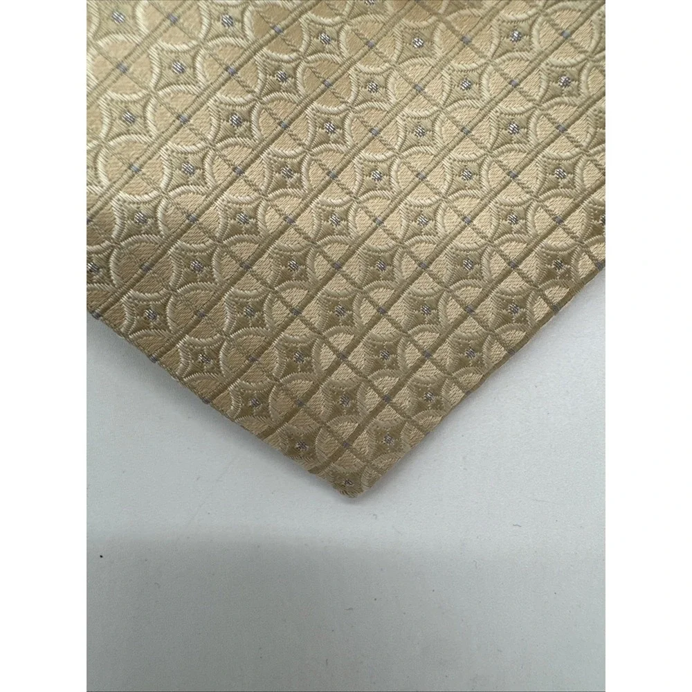 Pronto Uomo Couture Men's 100% Silk Necktie Ivory With Silver 60